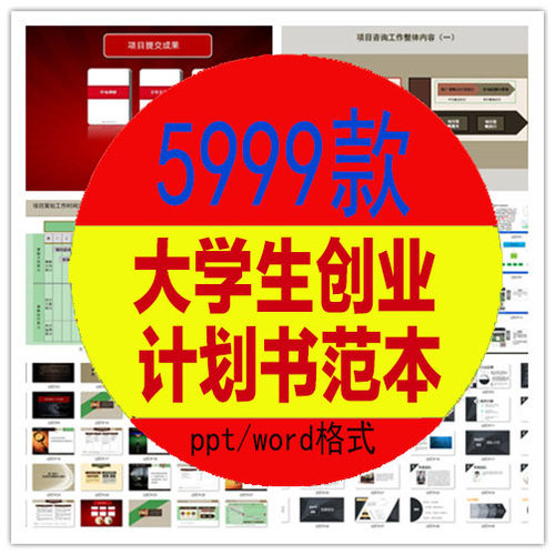 大学生创新创业计划书模板范文ppt商业策划项目科技青春word范本