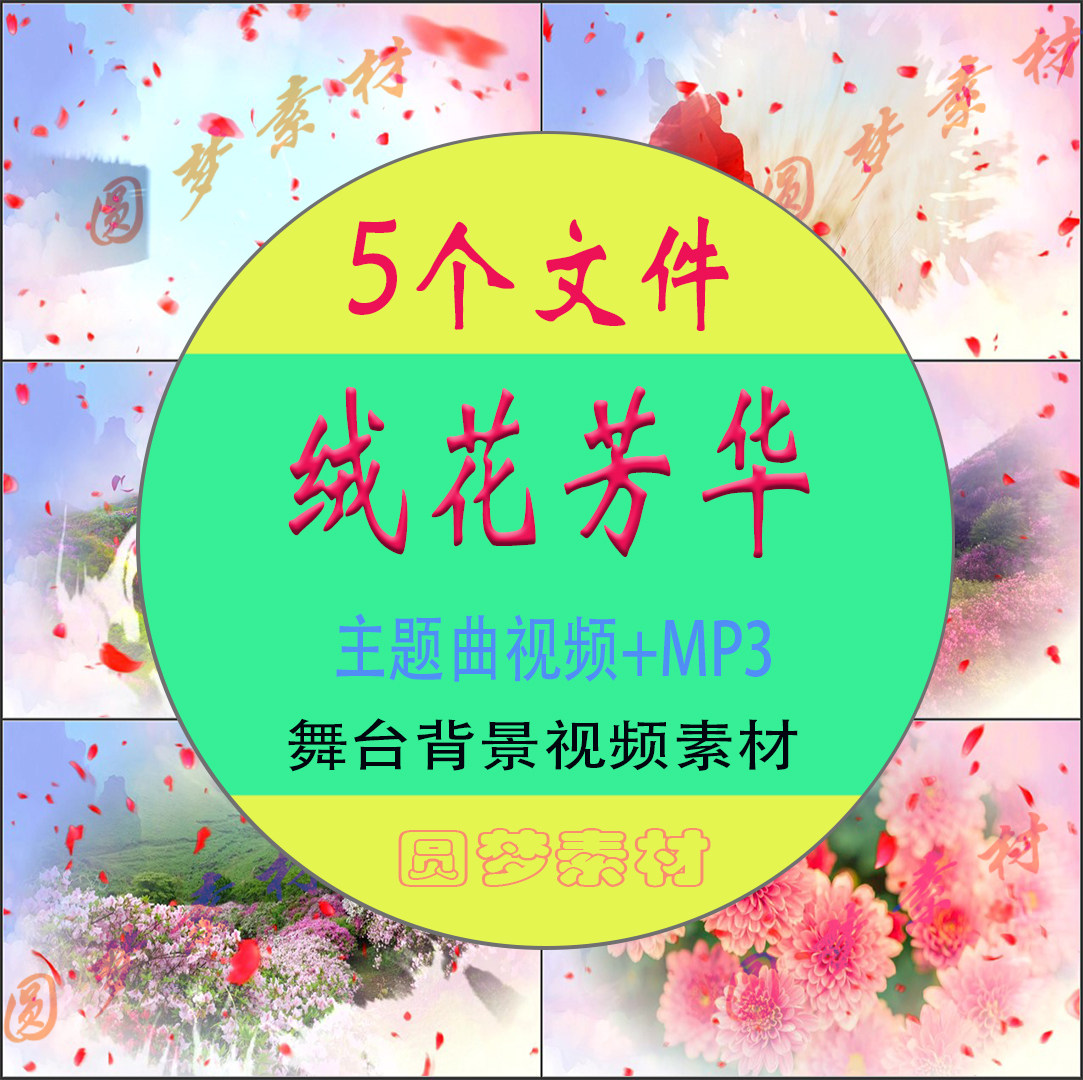 绒花芳华主题曲民族革命红歌舞蹈伴奏led背景音乐视频