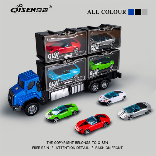 合金小汽车模型儿童拖头玩具车