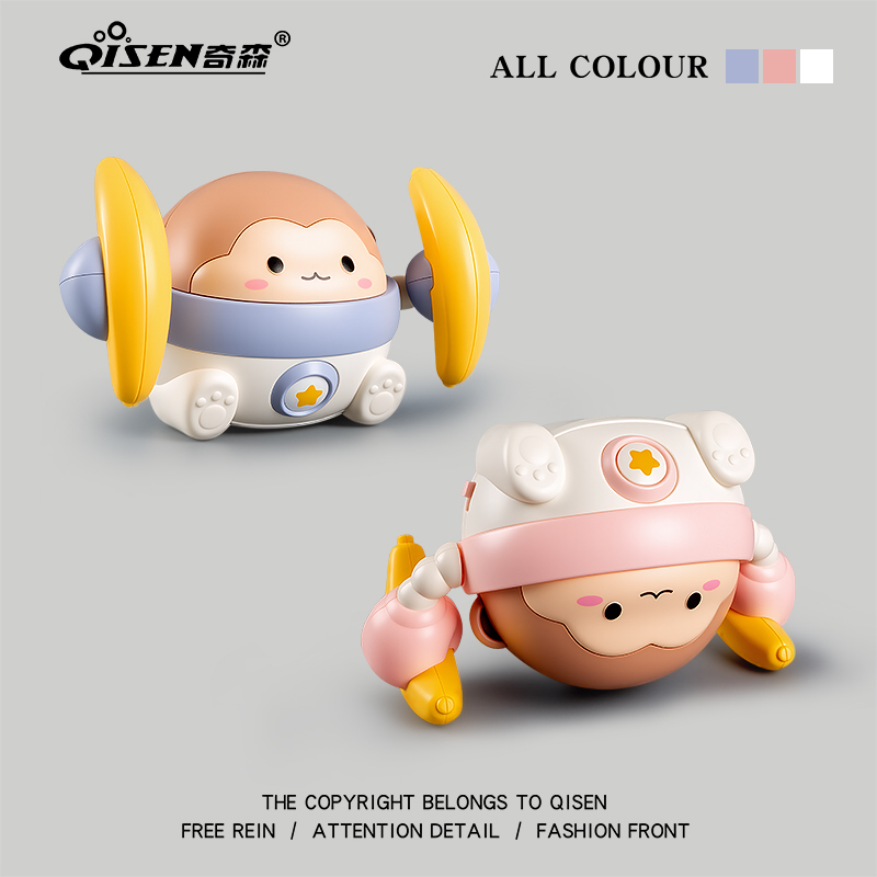 电动玩具翻滚小猴子智能声控儿童1到3岁声光婴儿练习抬头2025新款