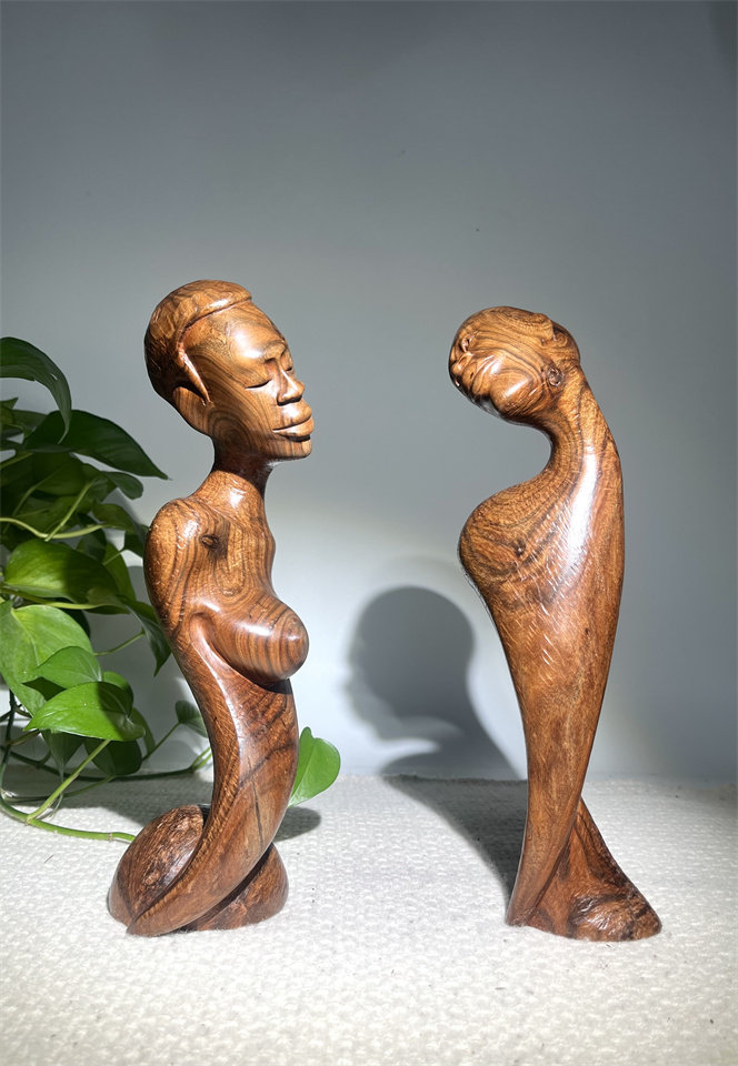 非洲木雕艺术品人像 檀香木雕爱人情侣 家居民宿软装创意摆件