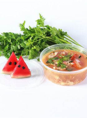 一次性碗300ml圆形塑料碗带盖透明餐盒打包盒饭盒保鲜盒450个