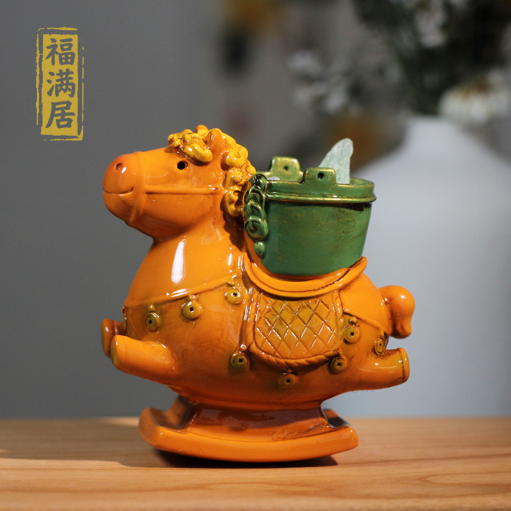 国潮桌面办公桌书桌工位摆装饰品日常送礼唐三彩马年小马盲盒