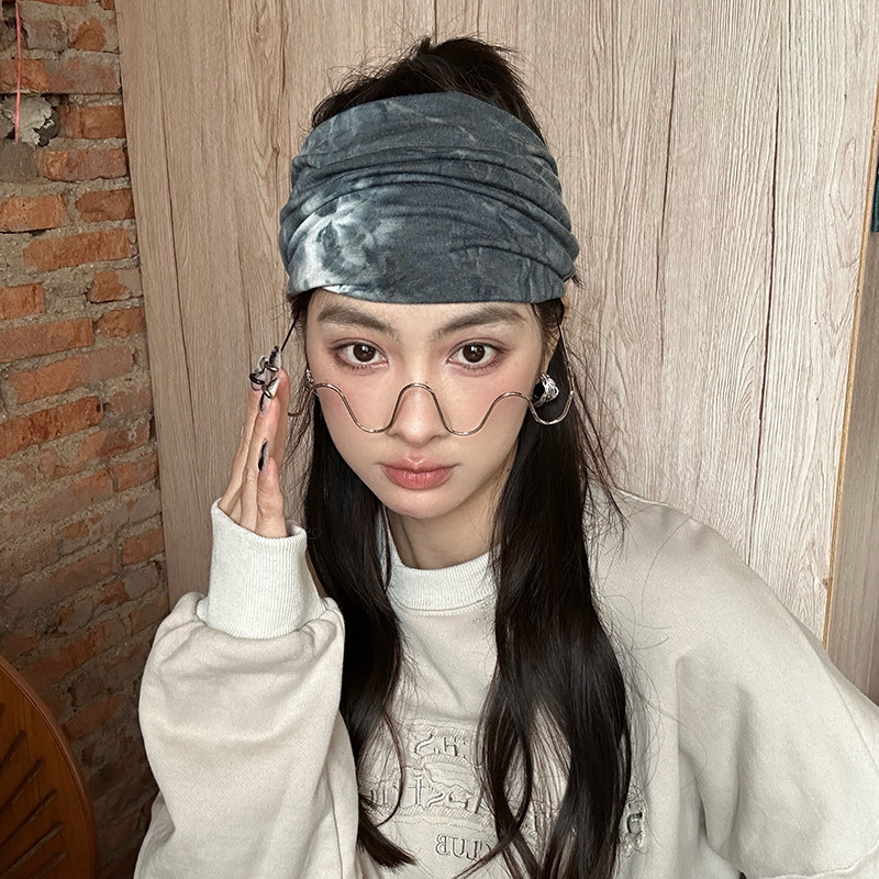 超宽棉质柔软交叉瑜伽发带宽18CM包头巾遮白发发箍美容做面膜发套