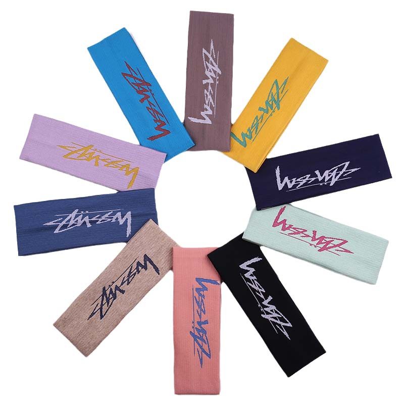 嘻哈潮牌发带针织字母男女四季休闲痞帅百搭毛线发饰运动吸汗头戴