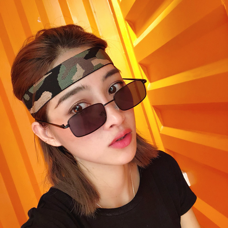 迷彩风运动发带春季色彩sprot头戴瑜伽跑步吸汗止汗头饰ins发饰