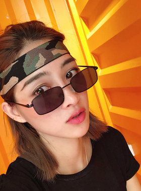 迷彩风运动发带春季色彩SPROT头戴瑜伽跑步吸汗止汗头饰ins发饰