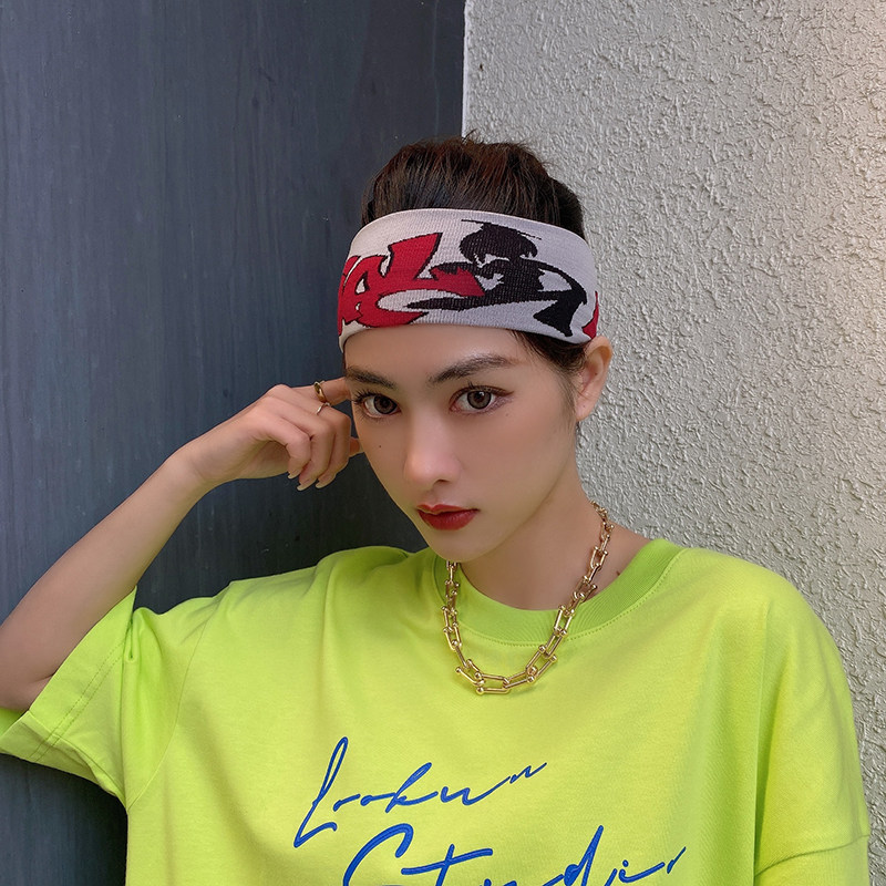 四季款发带女针织字母宽边扎马尾束发箍日韩毛线头带运动洗脸头饰