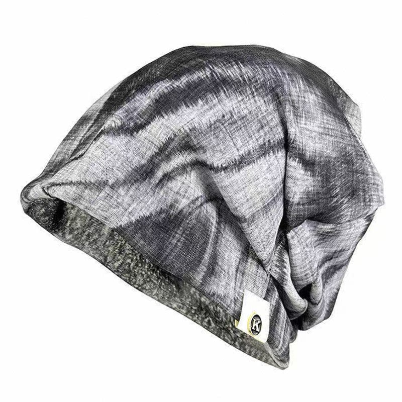 复古格纹堆堆帽男女潮人休闲百搭褶皱头巾帽子春夏废土风包头冷帽