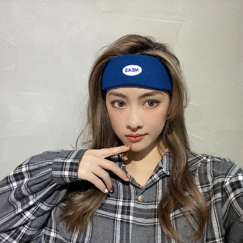 韩版网红日常外戴字母发带女夏季洗脸束发头带运动跑步吸汗头巾男