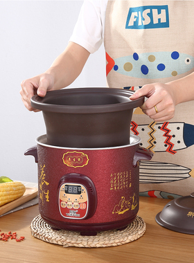 电砂家用煮粥神器陶瓷电炖锅煲汤锅全自动插电商用沙锅粤友WN-A60