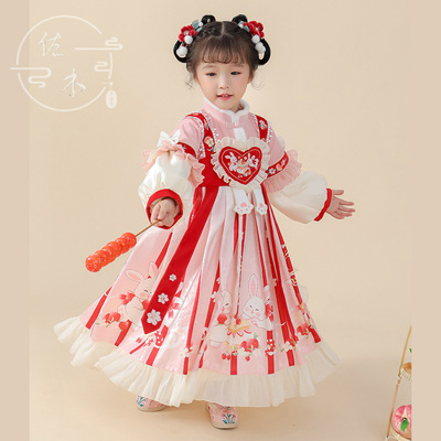 佐木加绒加厚冬季女童中国风汉服