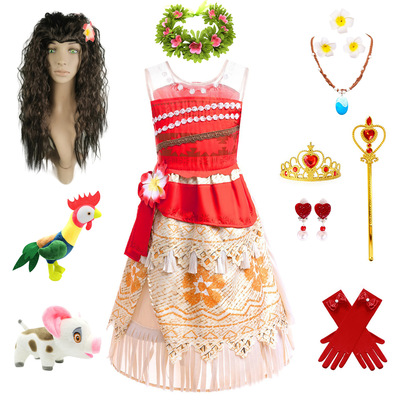 女童海洋奇缘莫安娜公主裙moana