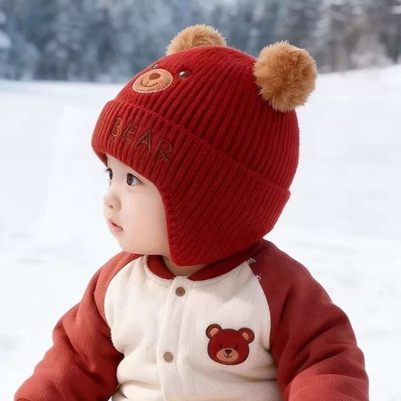 宝宝毛线帽秋冬季男童女婴幼儿大红新年喜庆针织套头防风保暖加厚,童装/婴儿装/亲子装,耳套/耳暖,淘宝优惠券,粉丝福利购,淘宝优惠卷