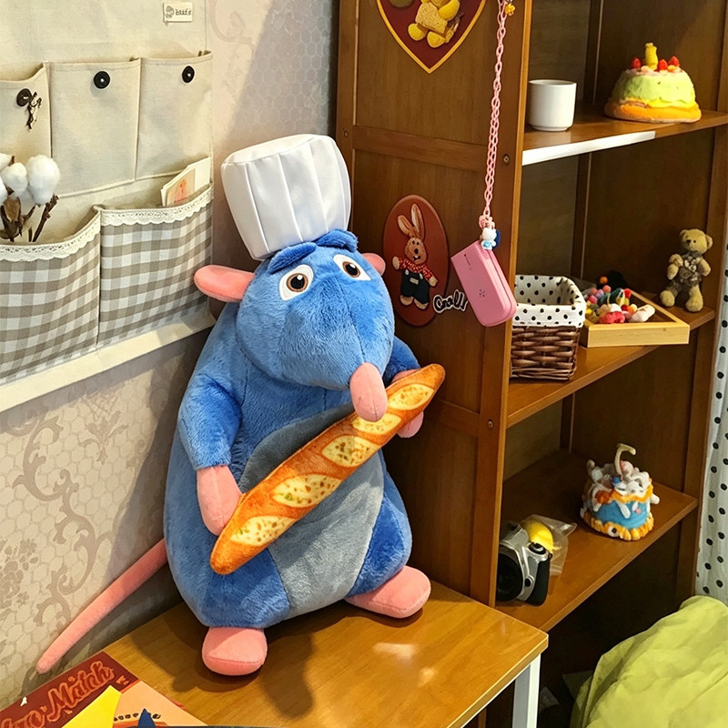 料理鼠王厨师毛绒公仔面包老鼠玩偶拍摄道具儿童可爱娃娃生日礼物
