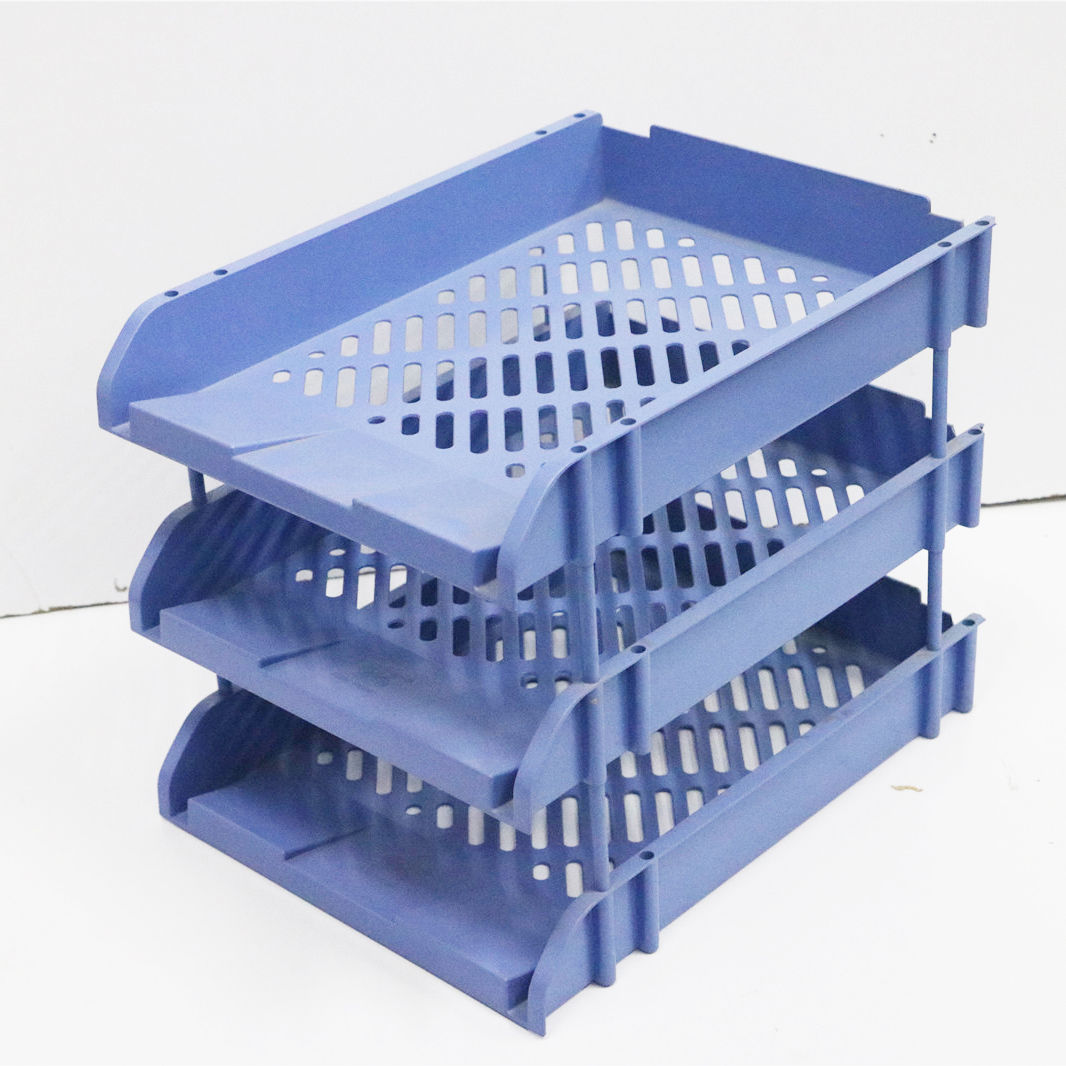 钊盛ZS-新6138 经济型三层推拉式文件盘 PS活动杆文件架