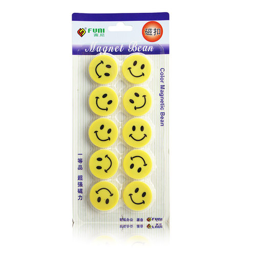 富尼CT-366微笑圆形磁粒办公白板生活用笑脸磁铁强力优质磁粒正品