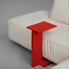 现代红色实木边几套件北欧创意床边桌可移动懒人桌C型角几换鞋凳