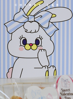 CHERRY Leb|自制韩国可爱卡通兔子无框墙面挂画桌面装饰背景板