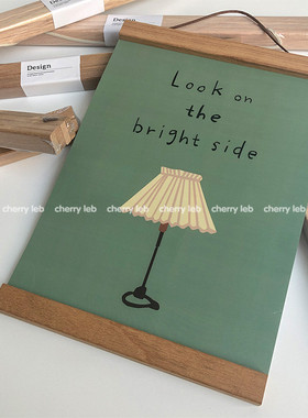 北欧ins风柚木橡木磁铁海报夹木质diy墙面装饰复古磁石原木挂画架