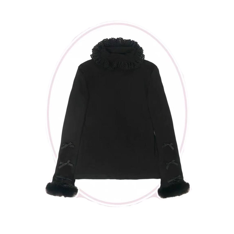 秋冬款lolita内搭长袖德绒加厚保暖上衣柔软亲肤爆款洛丽塔打底衫