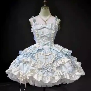 【芙蝶之心】Lolita洋装jsk挂脖日常连衣裙蝴蝶结公主风洛丽塔