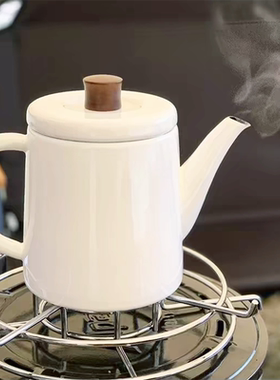 日本进口野田珐琅壶搪瓷珐琅烧水壶茶壶明火电磁炉咖啡手冲壶1.5L