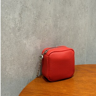 C&Y真皮链条小方包 小众牛皮收纳包化妆包多功能小废包小小骰子包