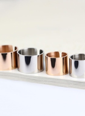 日韩明星同款开口钛钢戒指