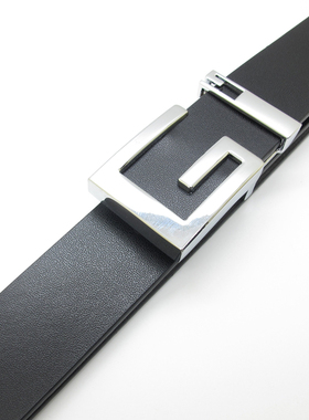 皮带男真皮平滑扣G扣青年男士头层牛皮腰带年轻人板扣裤带潮流