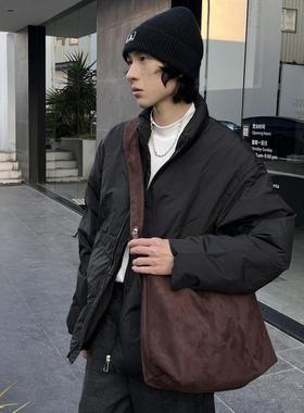 YUEN复古小众麂皮绒腋下包ins托特包大容量单肩男女手提腋下挎包