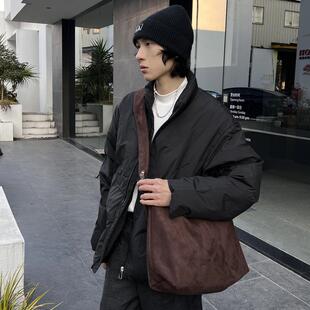 YUEN复古小众麂皮绒腋下包ins托特包大容量单肩男女手提腋下挎包