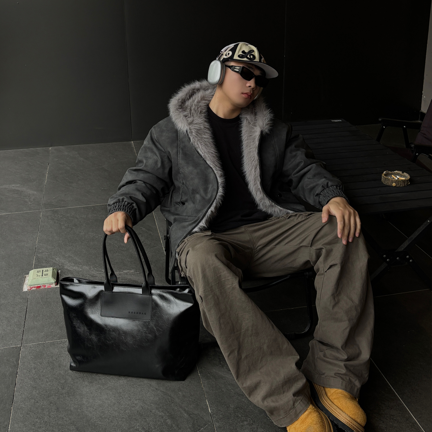 YUEN休闲复古单肩腋下复古大容量托特包男女通勤旅行健身购物大包