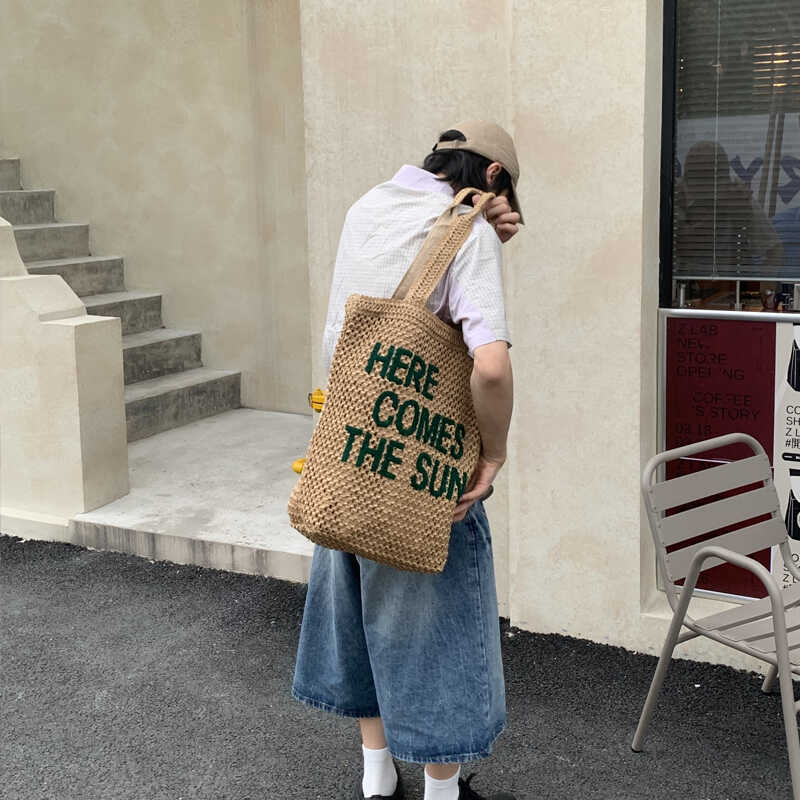 帆布包编织包单肩包手提大容量