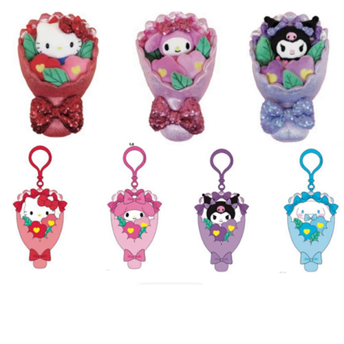 国内现货 美版三丽鸥鲜花束 花朵Kitty 美乐蒂毛绒挂件 娃娃