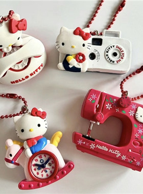 现货包邮 日本三丽鸥Kitty50周年 复古怀旧 缝纫机 相机扭蛋 整套
