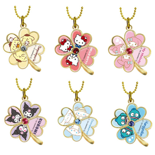 国内现货 日本三丽鸥Kitty 美乐蒂幸运四叶草金属挂件挂饰钥匙扣