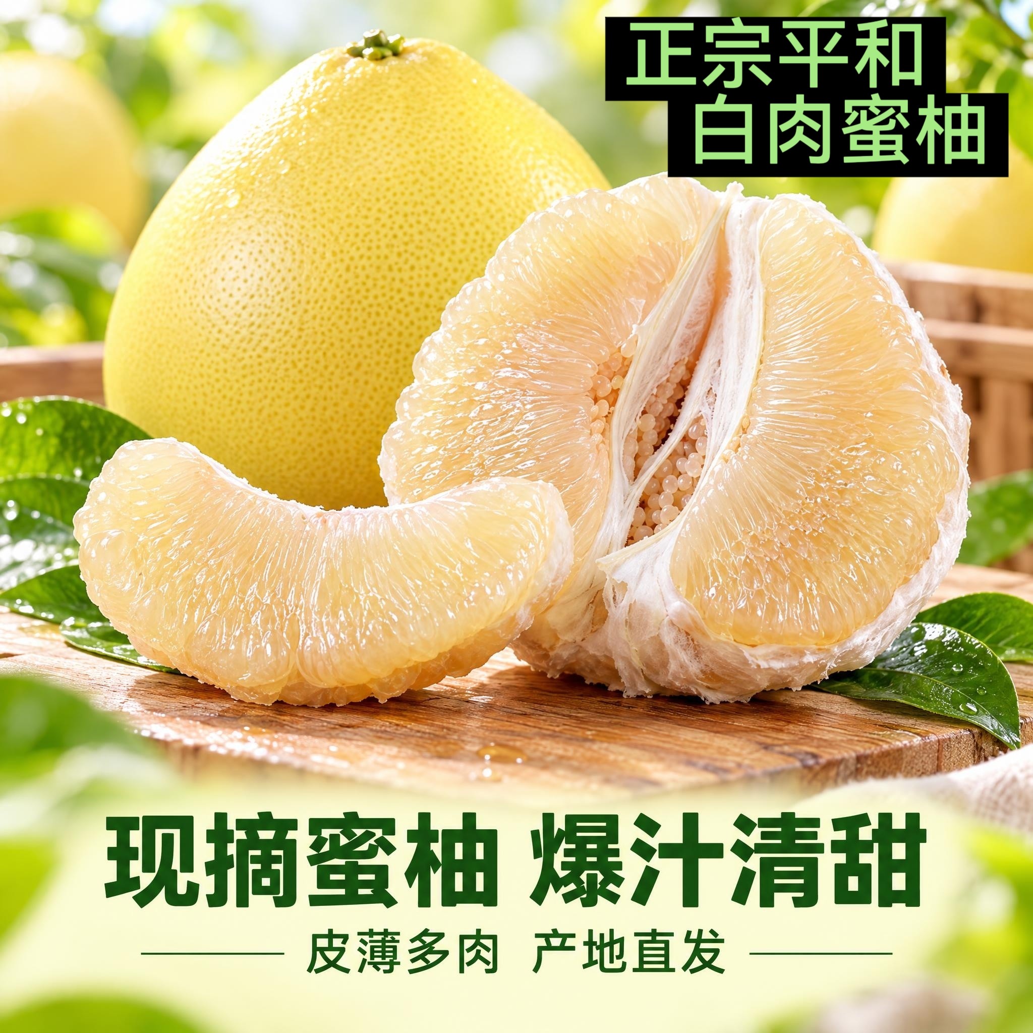 福建琯溪白肉蜜柚 白心柚子现摘新鲜散装整箱平和果农原产地直发