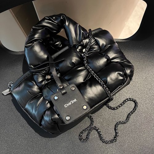 高品质羽绒女包斜挎手提可爱包