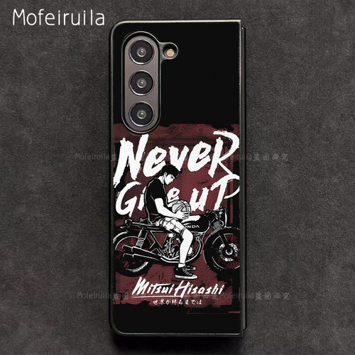 灌篮高手三井寿摩托车三星zfold7手机壳华为MateX7适用荣耀MagicV6折叠小米MIXFold4皮革OPPO Find N6保护套