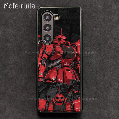 红扎古高达ZEON三星zfold7手机壳华为MateX6适用 荣耀Magic V5折叠屏小米MIX Fold4皮革vivo x fold5保护套