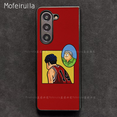 灌篮高手三井寿潮牌三星zfold7手机壳华为MateX7适用荣耀MagicV6折叠小米MIXFold4皮革OPPO Find N6保护套