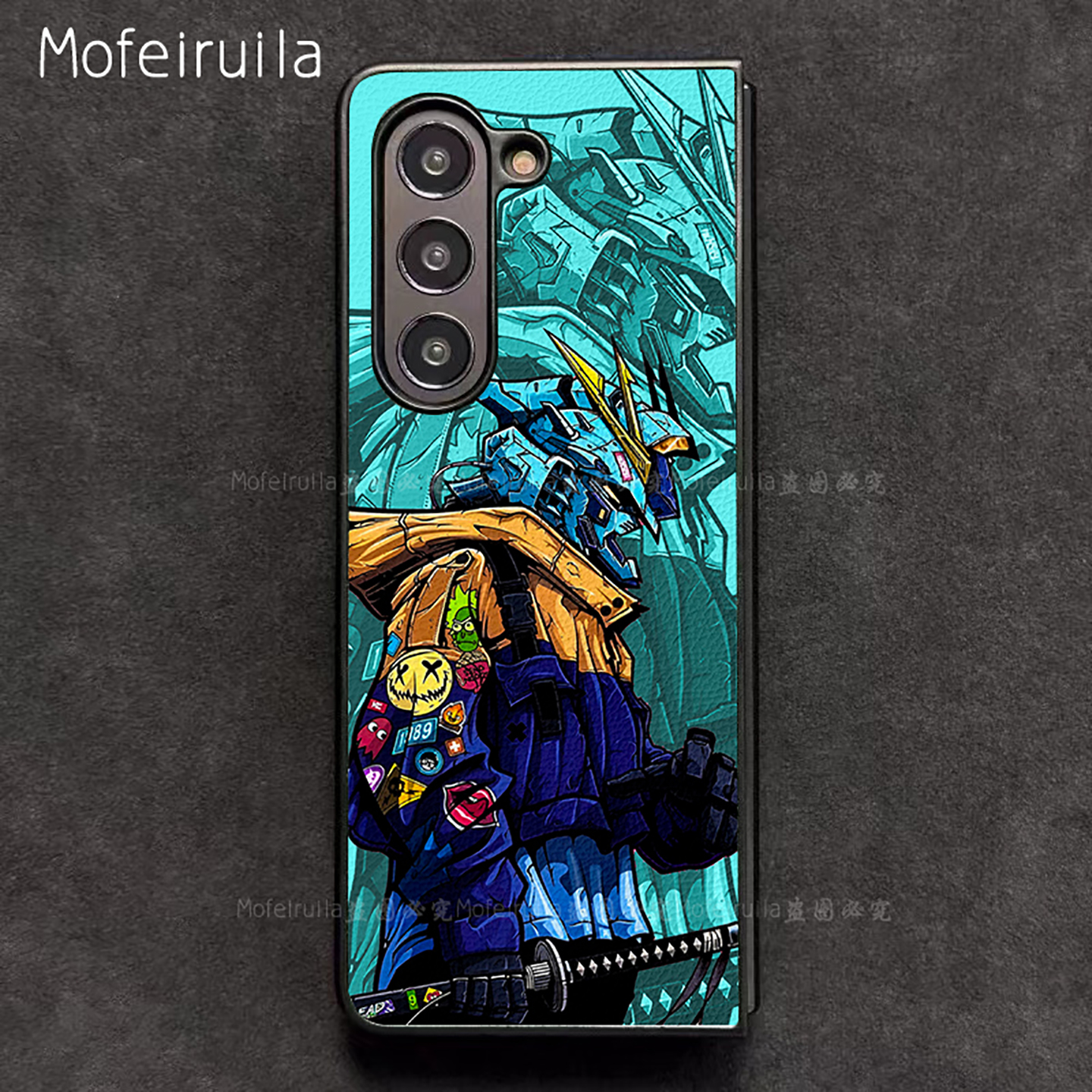 武士高达GUNDAM三星zfold7手机壳华为MateX6适用 荣耀Magic V5折叠屏小米MIX Fold4皮革vivo x fold5保护套