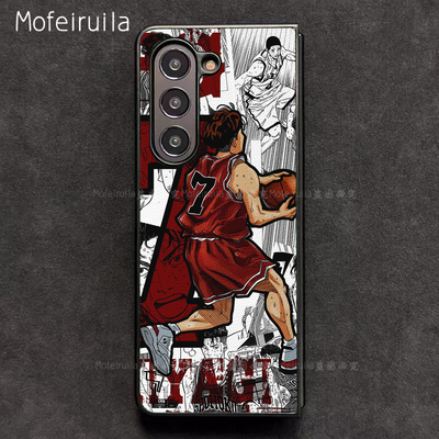 灌篮高手潮牌宫城良田三星zfold7手机壳华为MateX7适用荣耀MagicV6折叠小米MIXFold4皮革OPPO Find N6保护套