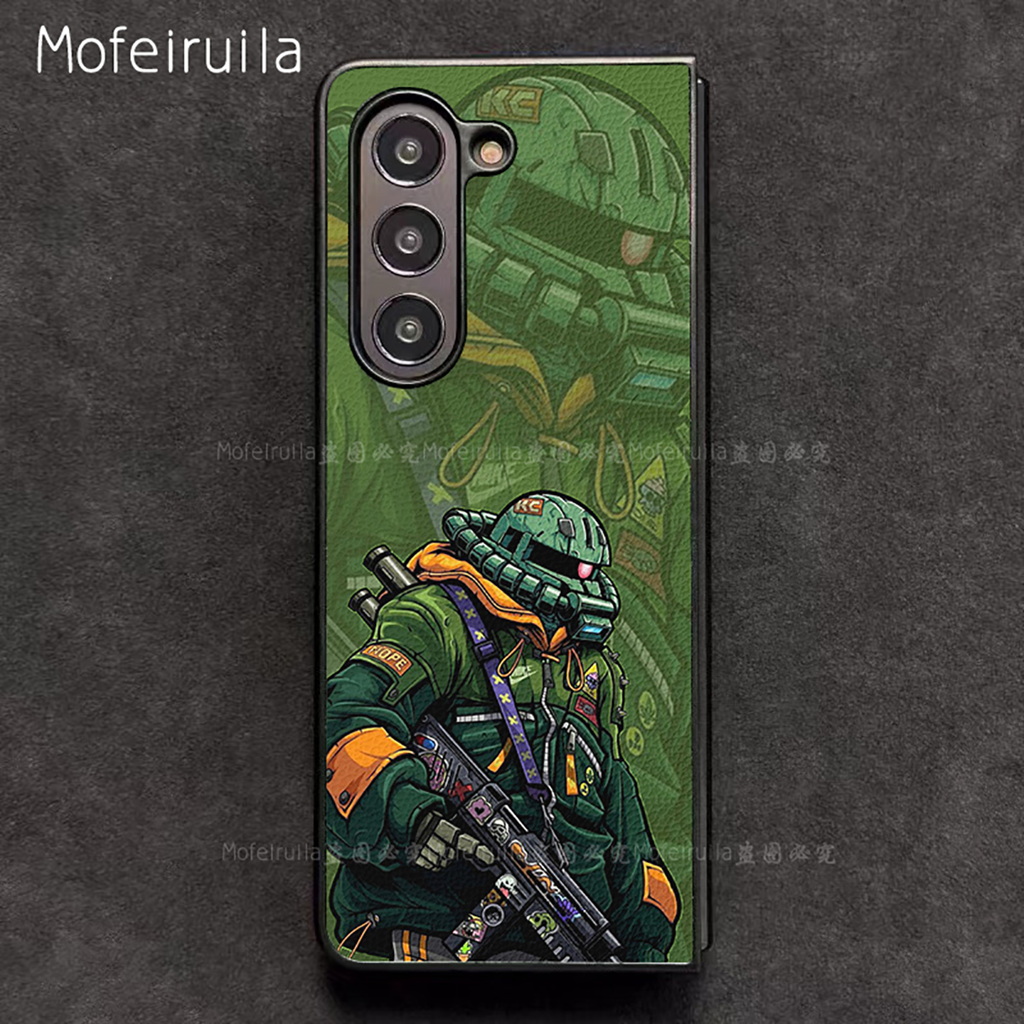 机动扎古高达ZENO三星zfold7手机壳华为MateX6适用 荣耀Magic V5折叠屏小米MIX Fold4皮革vivo x fold5保护套