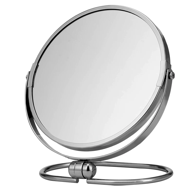 High quality round double-sided table mirror for students, 7 inch