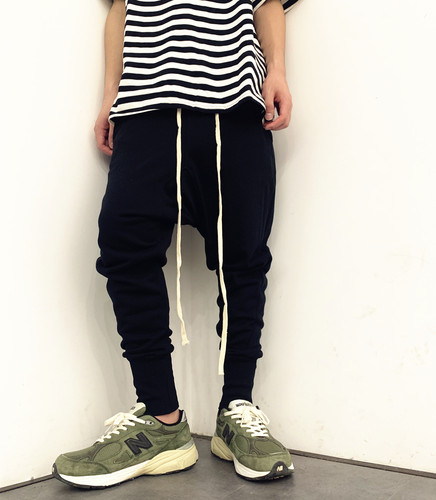 暗黑欧美简约毛圈棉质情侣长裤