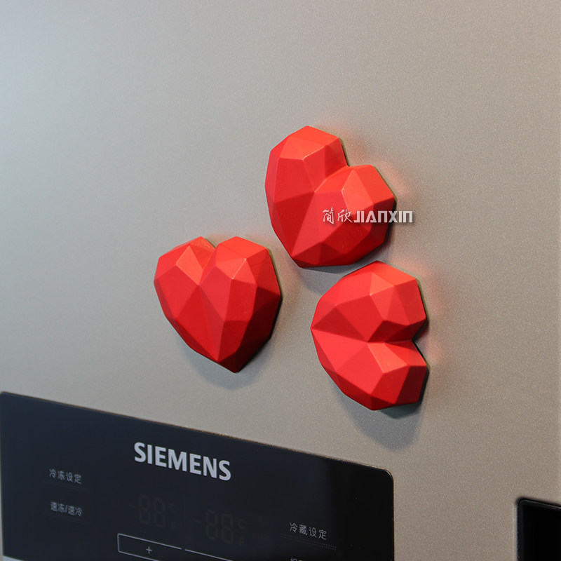 CREATIVE CUTE PERSONALITY 3D STEREO BIG RED LOVE PEACH HEART REFRIGERATOR MAGNET MAGNETIC STICKERS HOME DECORATION MESSAGE STICKERS