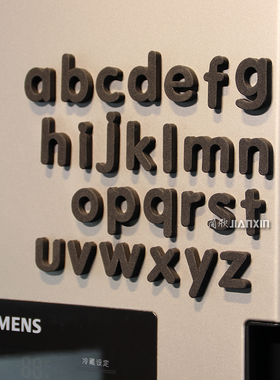 北欧风黑色小写字母磁铁性贴冰箱贴幼儿童早教语英文单词墙饰装饰