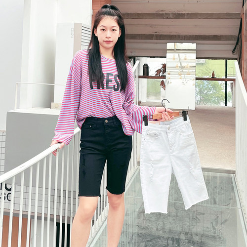 直筒裤五分薄款牛仔2022夏季